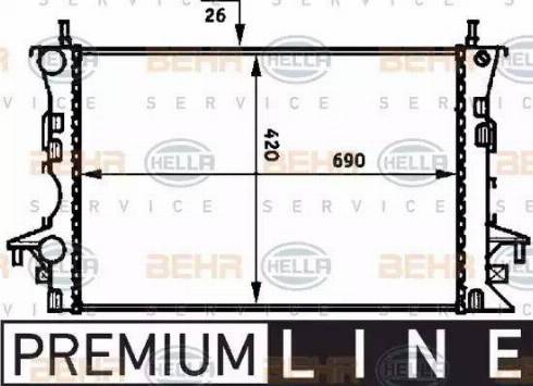 HELLA 8MK 376 716-281 - Радиатор, охлаждение двигателя abcparts.ee