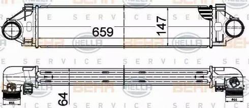 HELLA 8ML 376 988-554 - Интеркулер, теплообменник турбины abcparts.ee