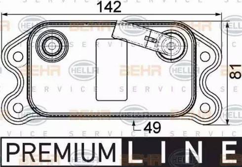 HELLA 8MO 376 747-181 - Масляный радиатор, двигательное масло abcparts.ee