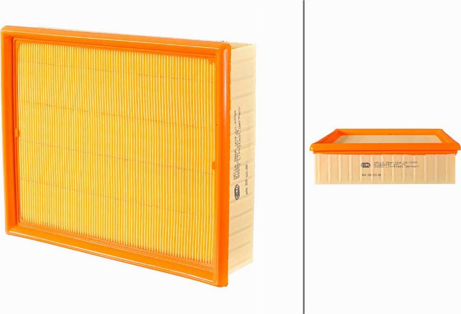 HELLA 8ZA 358 321-881 - Воздушный фильтр двигателя abcparts.ee