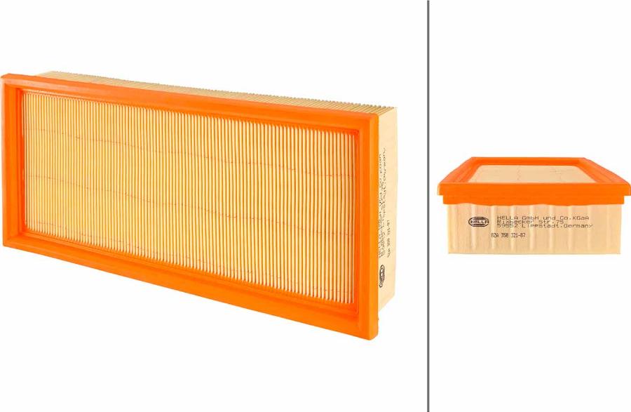 HELLA 8ZA 358 321-871 - Воздушный фильтр двигателя abcparts.ee