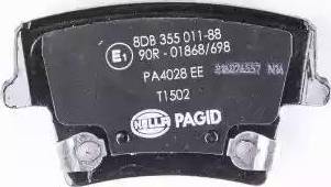 HELLA PAGID 8DB 355 011-881 - Тормозные колодки, дисковые, комплект abcparts.ee