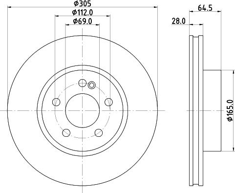 HELLA PAGID 8DD 355 134-441 - Тормозной диск abcparts.ee