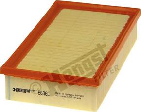 Hengst Filter E636L - Воздушный фильтр двигателя abcparts.ee
