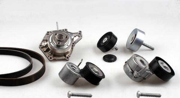 Hepu PK06630 - Водяной насос + комплект ручейковых ремней abcparts.ee