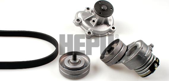 Hepu PK03721 - Водяной насос + комплект ручейковых ремней abcparts.ee