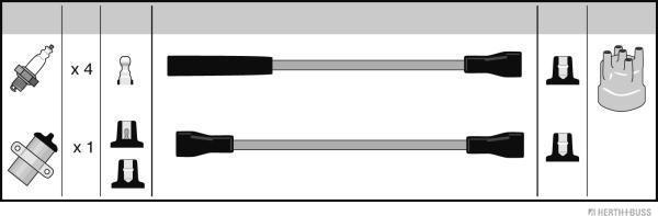 Herth+Buss Jakoparts J5390007 - Комплект проводов зажигания abcparts.ee