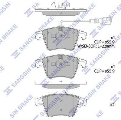 Hi-Q SP1979(SD) - Тормозные колодки, дисковые, комплект abcparts.ee