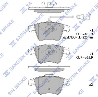 Hi-Q SP1979 - Тормозные колодки, дисковые, комплект abcparts.ee