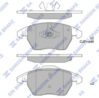 Hi-Q SP2098A - Тормозные колодки, дисковые, комплект abcparts.ee