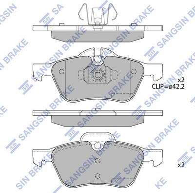 Hi-Q SP2243 - Тормозные колодки, дисковые, комплект abcparts.ee