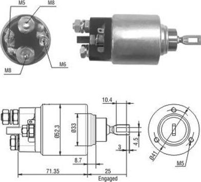 Hoffer 46075 - Тяговое реле, соленоид, стартер abcparts.ee