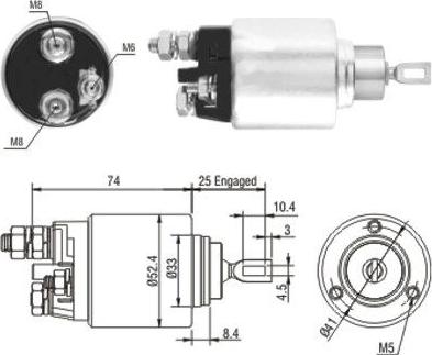 Hoffer 46144 - Тяговое реле, соленоид, стартер abcparts.ee