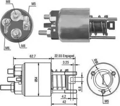 Hoffer 6646080 - Тяговое реле, соленоид, стартер abcparts.ee