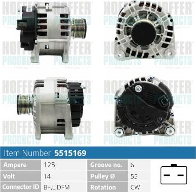 Hoffer H5515169 - Генератор abcparts.ee