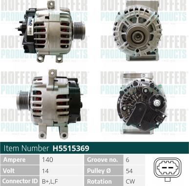 Hoffer H5515369 - Генератор abcparts.ee