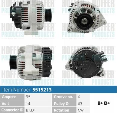 Hoffer H5515213 - Генератор abcparts.ee