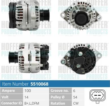Hoffer H5510068 - Генератор abcparts.ee