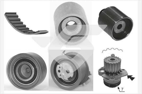 Hutchinson KH 421WP67 - Водяной насос + комплект зубчатого ремня ГРМ abcparts.ee