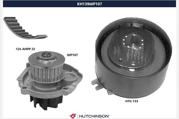 Hutchinson KH 139WP107 - Водяной насос + комплект зубчатого ремня ГРМ abcparts.ee