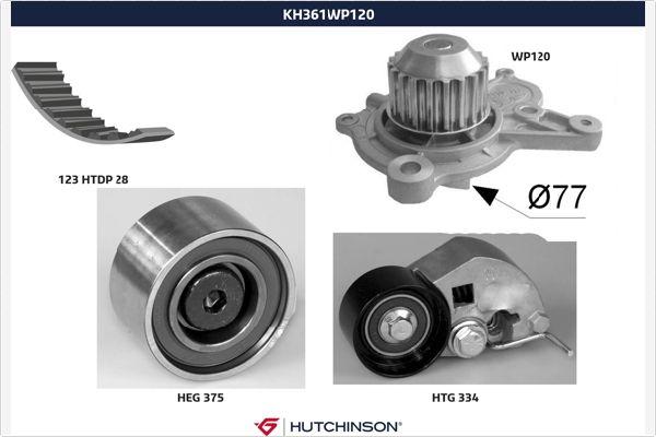 Hutchinson KH 361WP120 - Водяной насос + комплект зубчатого ремня ГРМ abcparts.ee