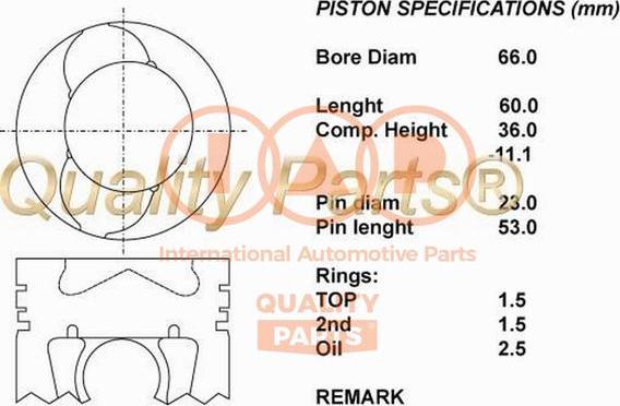 IAP QUALITY PARTS 100-00103 - Поршень abcparts.ee