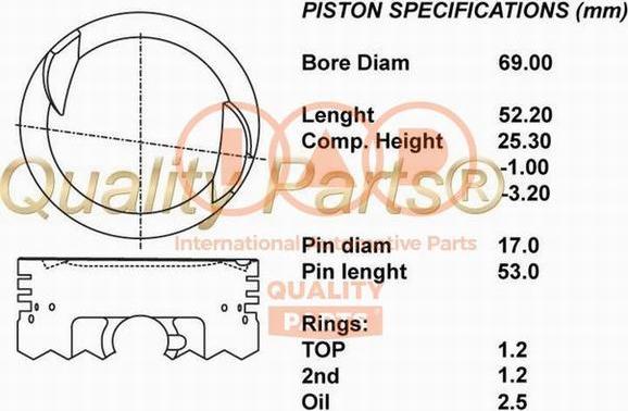 IAP QUALITY PARTS 101-20065 - Поршень abcparts.ee