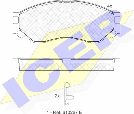 Icer 141234 - Тормозные колодки, дисковые, комплект abcparts.ee