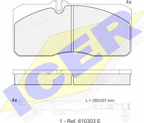 Icer 151088-120 - Тормозные колодки, дисковые, комплект abcparts.ee