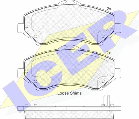 Icer 181908-201 - Тормозные колодки, дисковые, комплект abcparts.ee