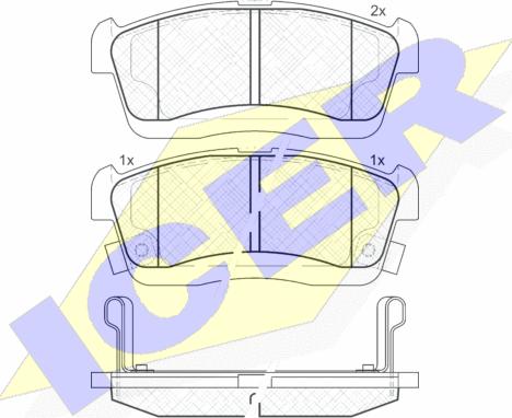 Icer 181872 - Тормозные колодки, дисковые, комплект abcparts.ee
