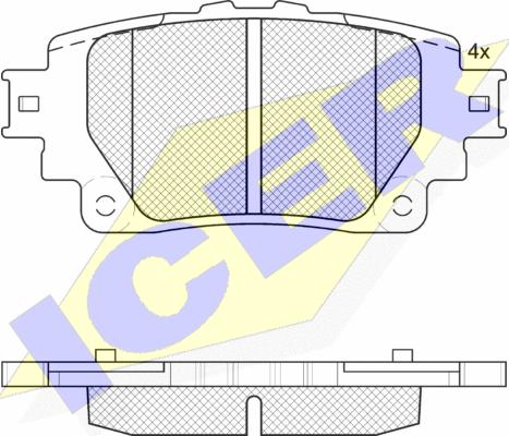 Icer 182376 - Тормозные колодки, дисковые, комплект abcparts.ee
