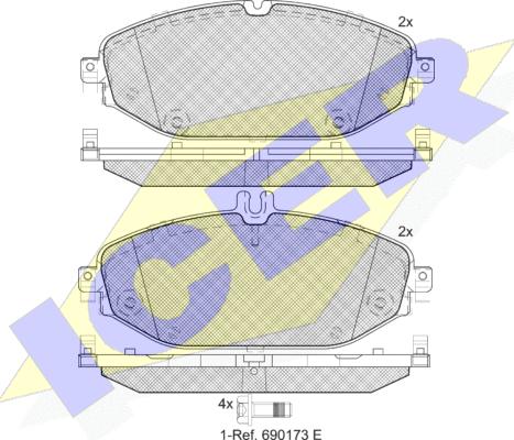 Icer 182213 - Тормозные колодки, дисковые, комплект abcparts.ee