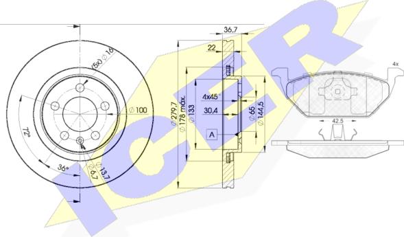 Icer 31184-5603 - Дисковый тормозной механизм, комплект abcparts.ee