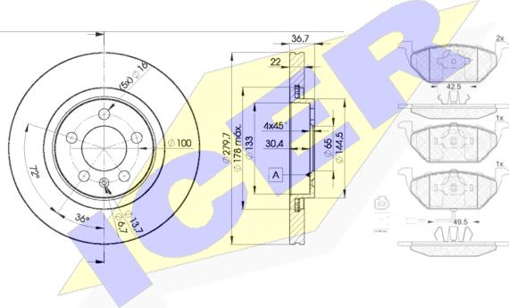 Icer 31349-5603 - Дисковый тормозной механизм, комплект abcparts.ee