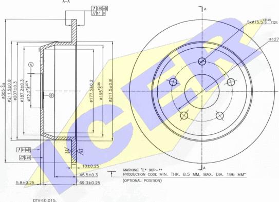 Icer 78BD5118-2 - Тормозной диск abcparts.ee