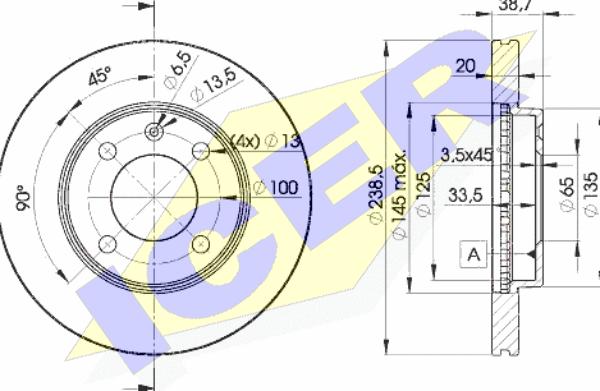 Icer 78BD3975-2 - Тормозной диск abcparts.ee