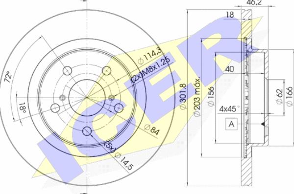 Icer 78BD2010-2 - Тормозной диск abcparts.ee