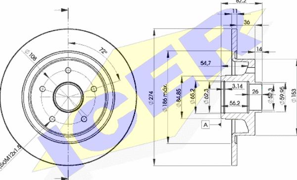 Icer 78BD2236-1 - Тормозной диск abcparts.ee