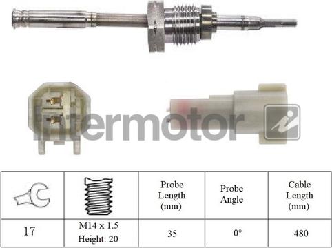 INTERMOTOR 27338 - Датчик, температура выхлопных газов abcparts.ee