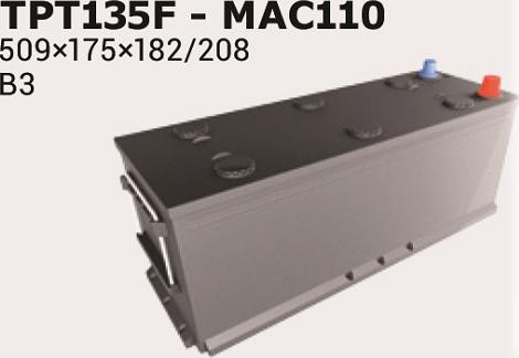 IPSA TPT135F - Стартерная аккумуляторная батарея, АКБ abcparts.ee