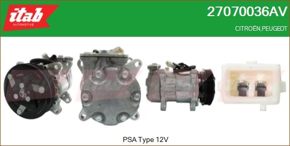 ITAB AUTOMOTIVE 27070036AV - Компрессор кондиционера abcparts.ee