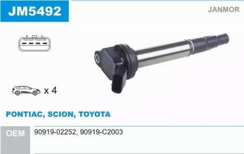 Janmor JM5492 - Катушка зажигания abcparts.ee
