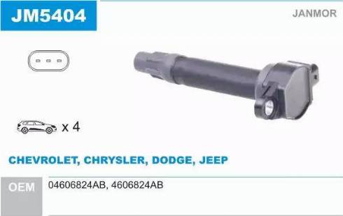 Janmor JM5404 - Катушка зажигания abcparts.ee