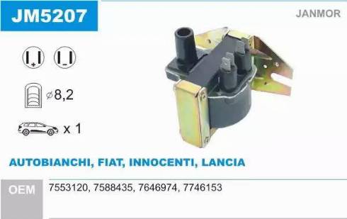 Janmor JM5207 - Катушка зажигания abcparts.ee