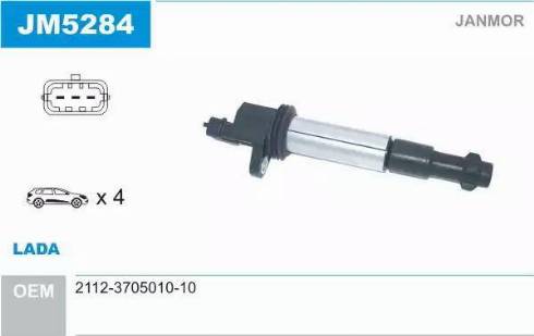 Janmor JM5284 - Катушка зажигания abcparts.ee