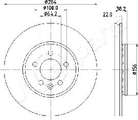 Japanparts DI-442 - Тормозной диск abcparts.ee