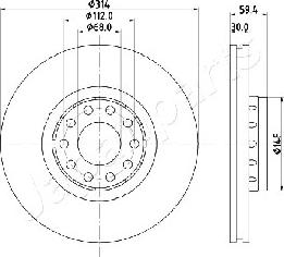 Japanparts DI-0924 - Тормозной диск abcparts.ee