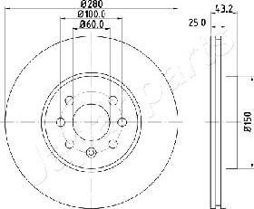 Japanparts DI-0422 - Тормозной диск abcparts.ee