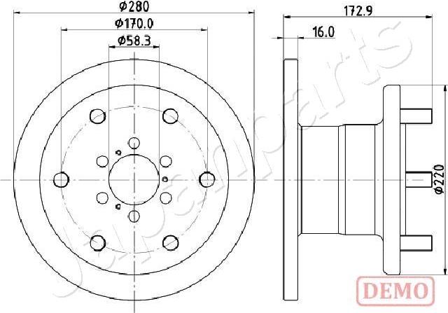 Japanparts DI-0255C - Тормозной диск abcparts.ee